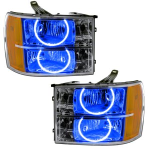 GMC Sierra Headlight Halo Kit - ORACLE Lighting - Pre-Assembled LED, SMD Halo Technology, Round Ring Design - Blue - `07-`13